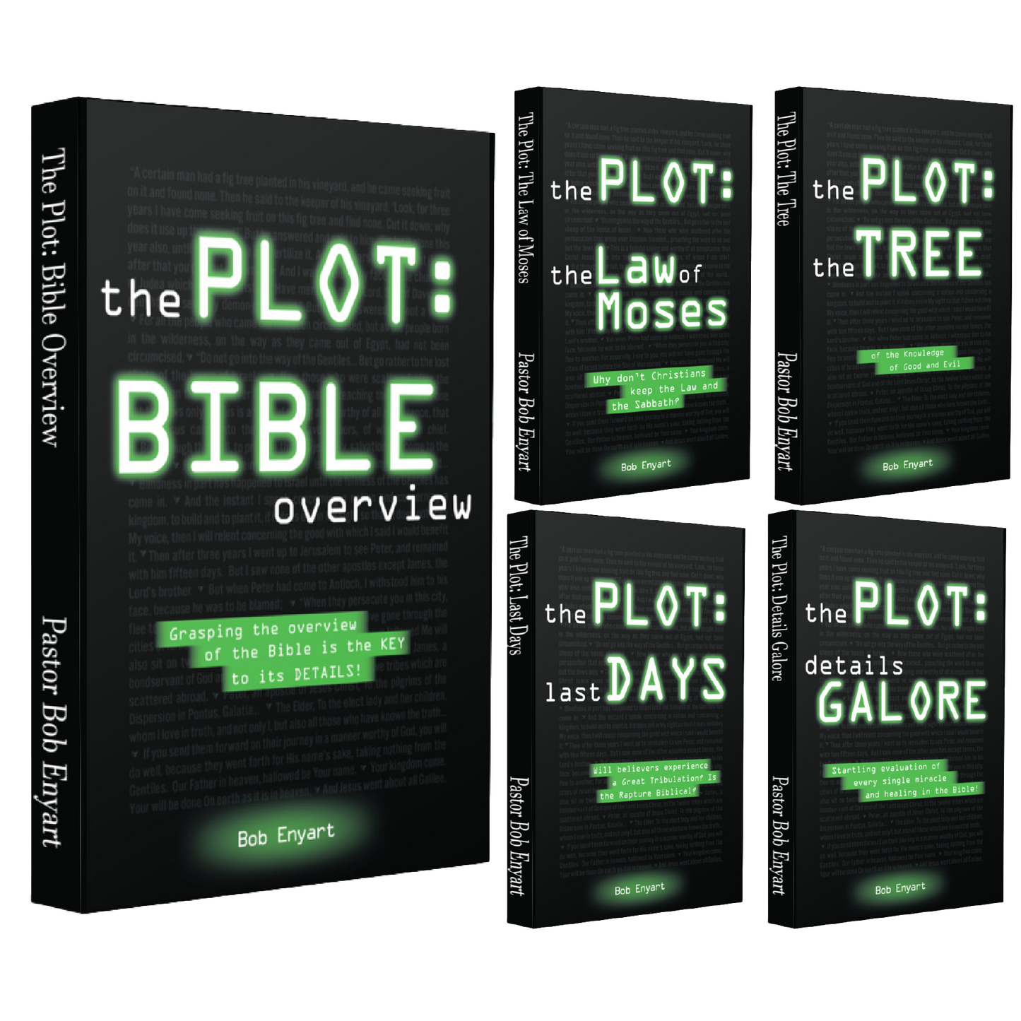 Book paperback bundle by Pastor Bob Enyart with plot title and cover image text.