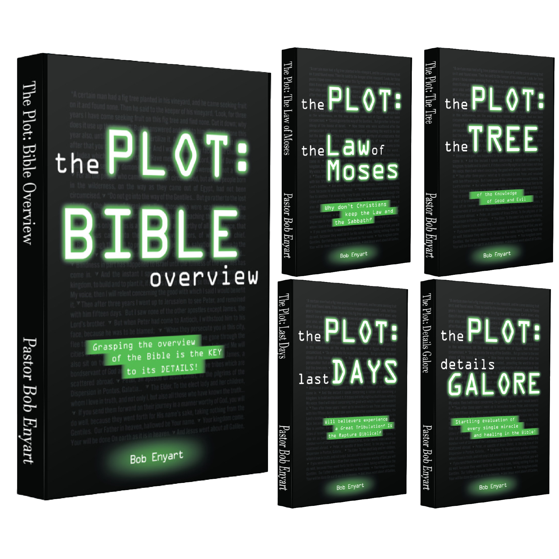 Book paperback bundle by Pastor Bob Enyart with plot title and cover image text.
